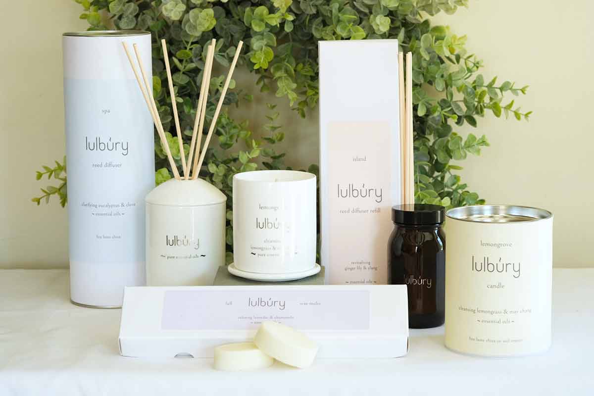 The Lulbury Range of essential oil candles, reed diffusers and wax melts